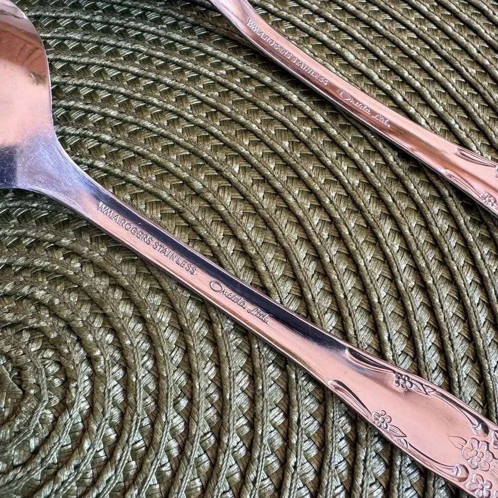 Serving Spoons Set Of 4 Oneida Fenway Wm A Rogers Daydream Stainless Flatware